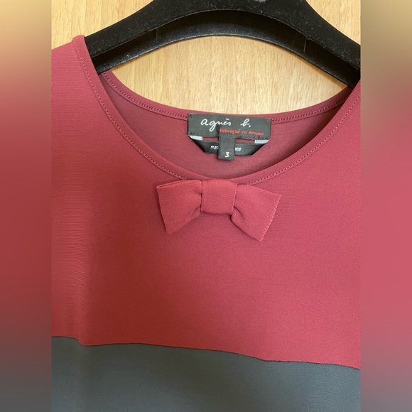 Agnes B - burgundy and navy dress - size 3 - Picture 8 of 8
